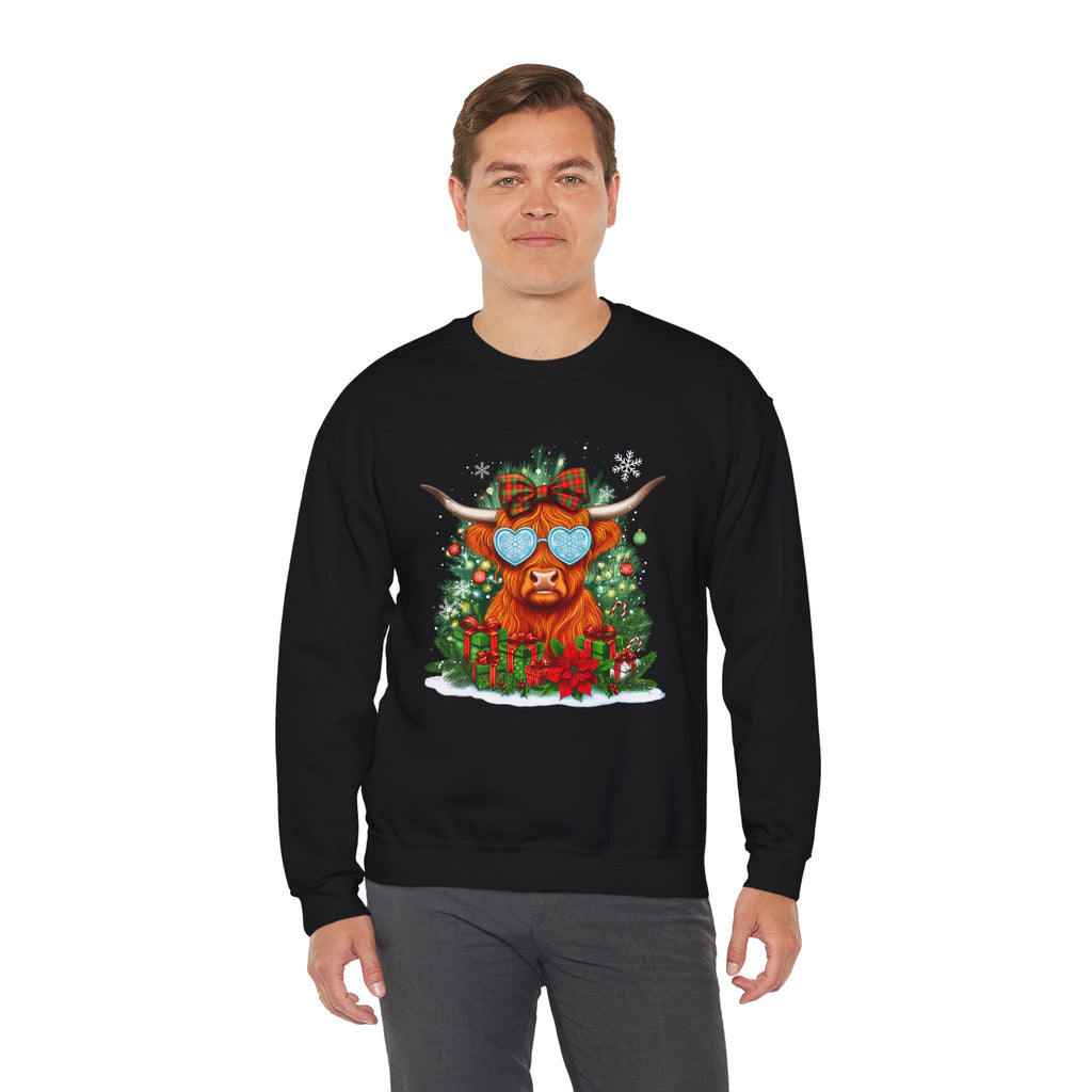 Festive Highland Cow Sweatshirt