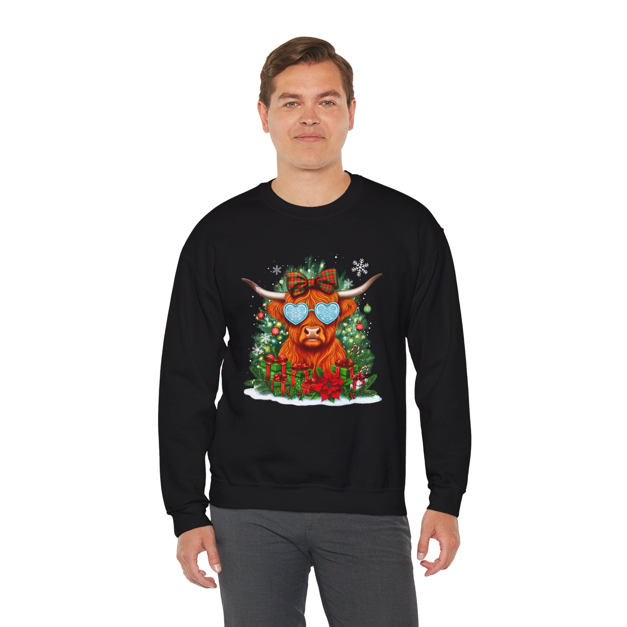 Festive Highland Cow Sweatshirt