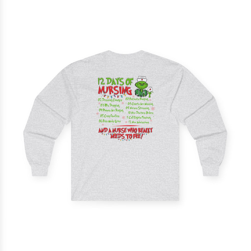 Nurse-Themed Long Sleeve Tee - 12 Days of Nursing
