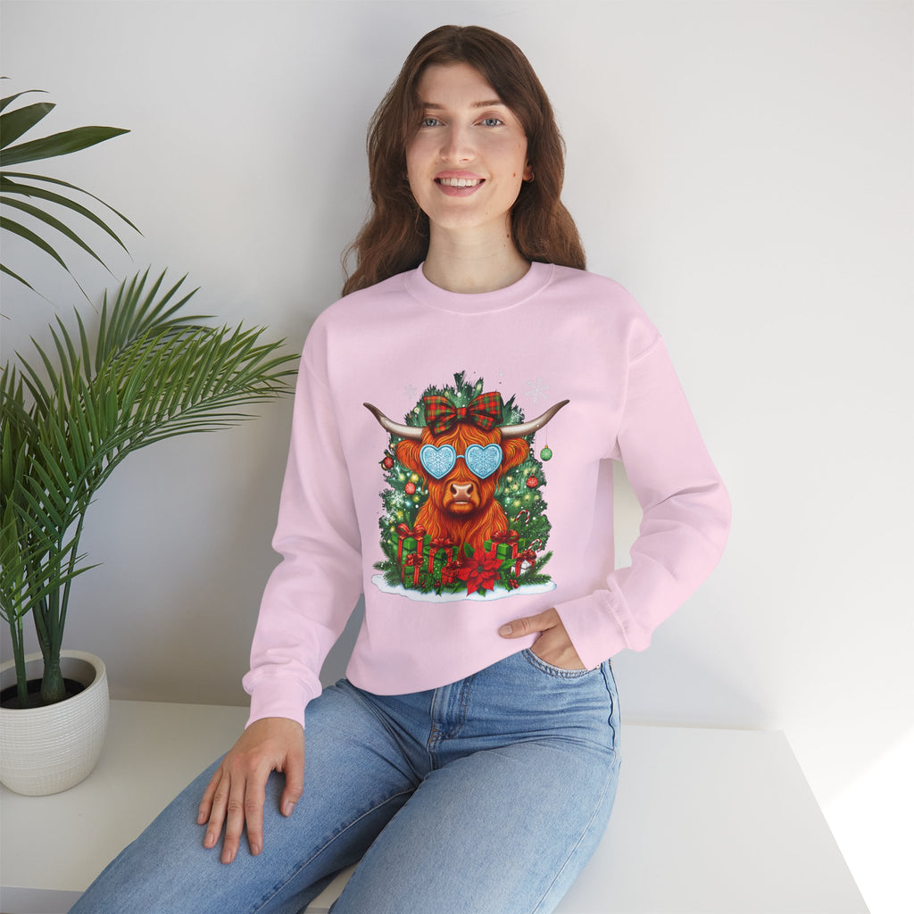 Festive Highland Cow Sweatshirt