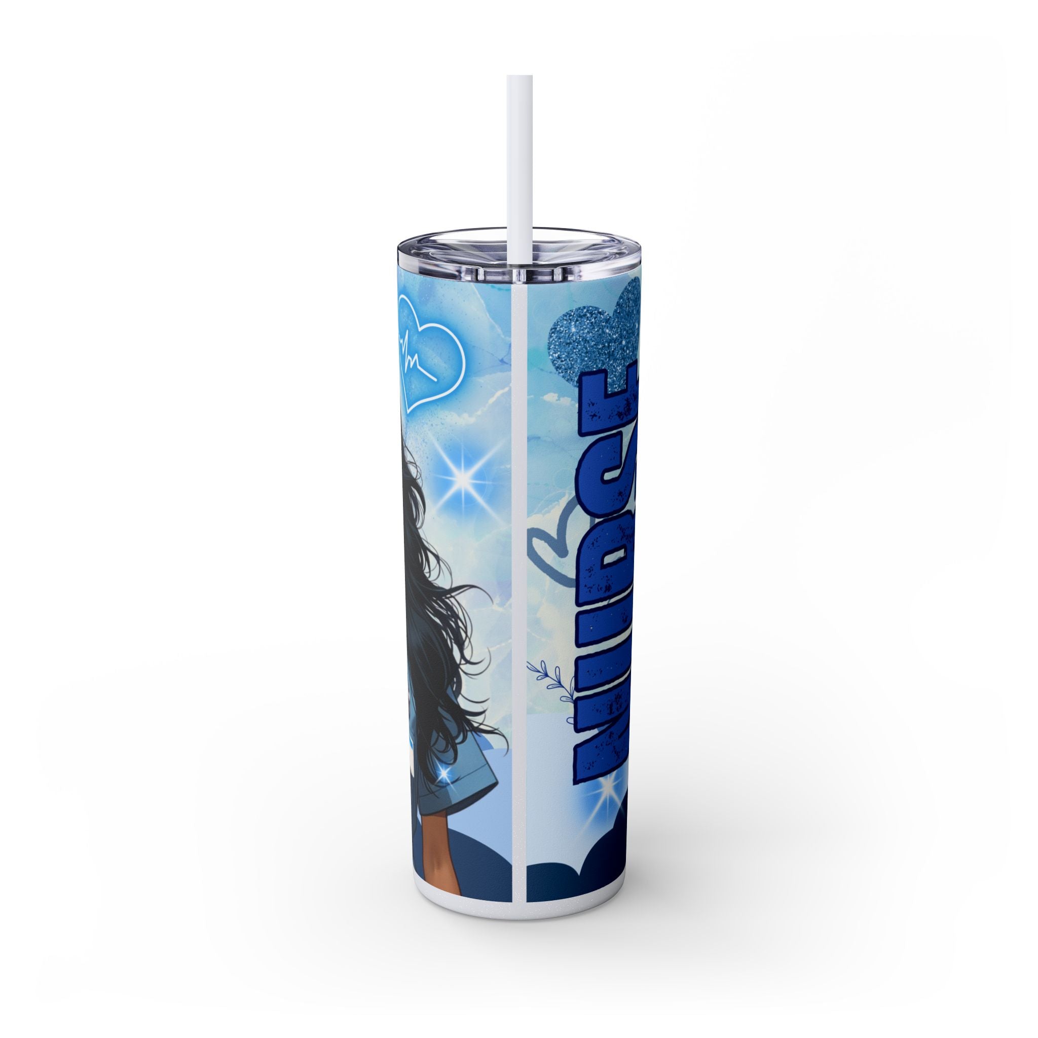 Indigenous Nurse Skinny Tumbler with Straw - 20oz Inspirational Drinkware