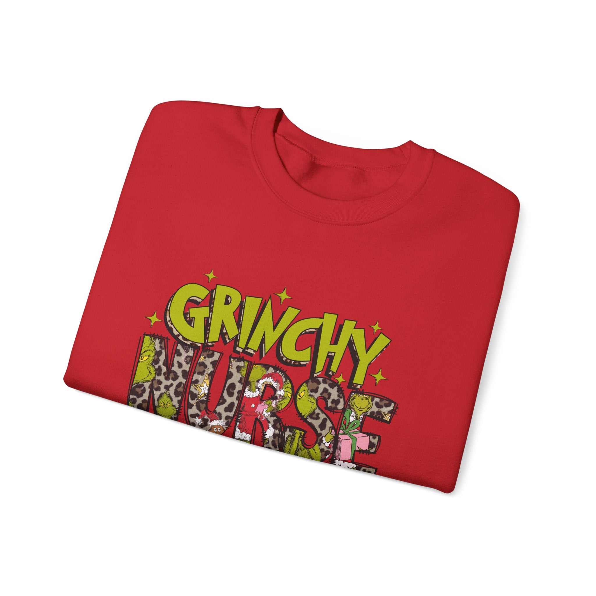 Grinchy Nurse Crewneck Sweatshirt - Holiday Cheer for Healthcare Heroes