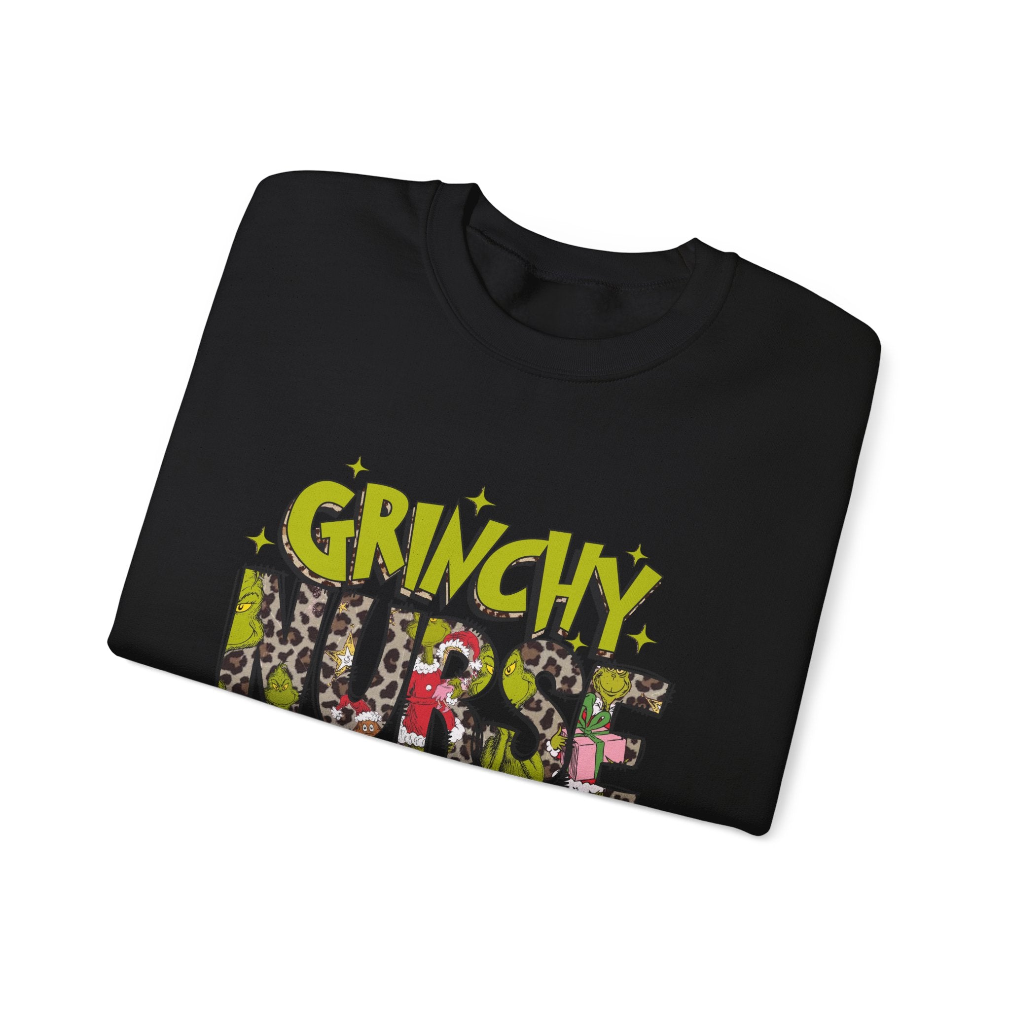 Grinchy Nurse Crewneck Sweatshirt - Holiday Cheer for Healthcare Heroes