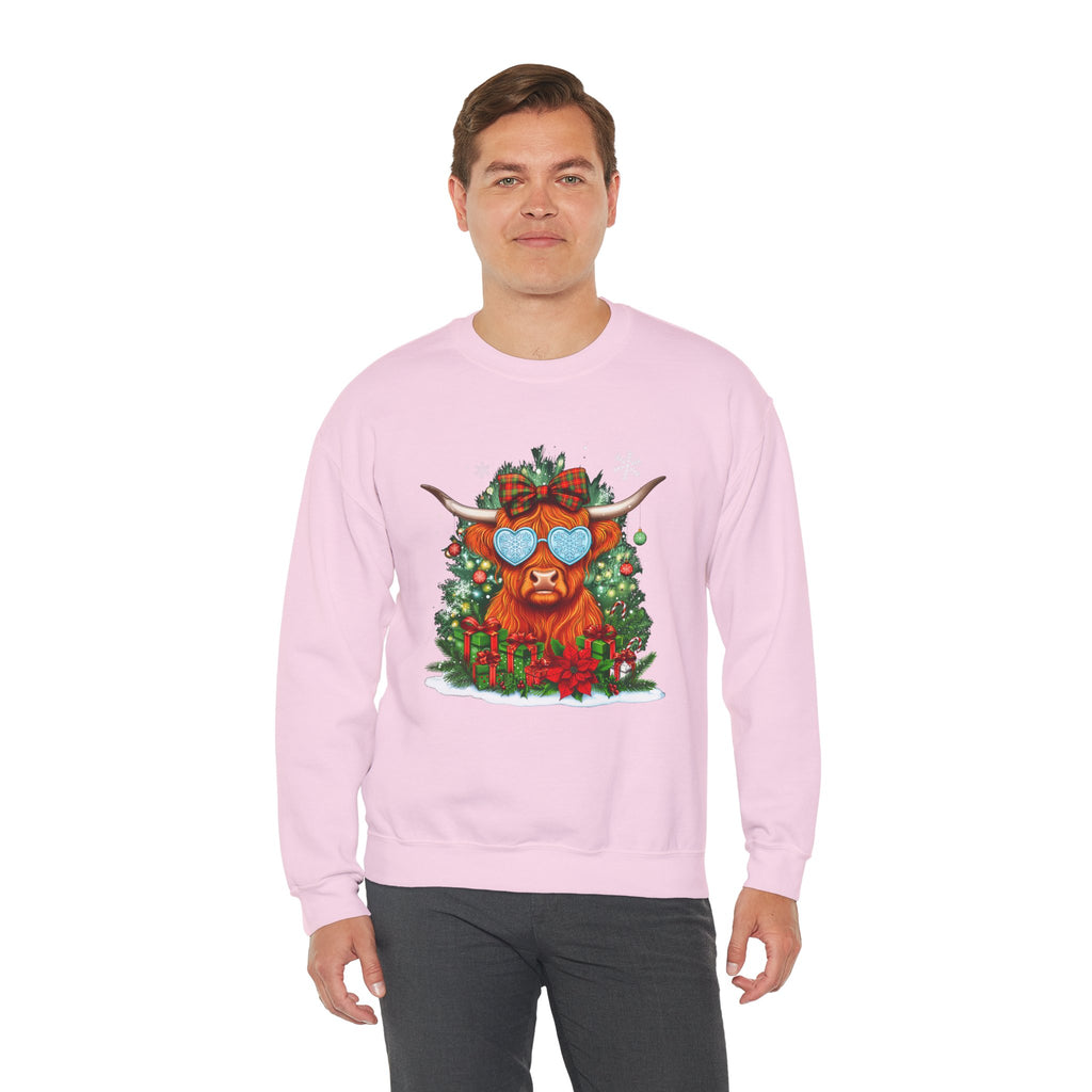 Festive Highland Cow Sweatshirt