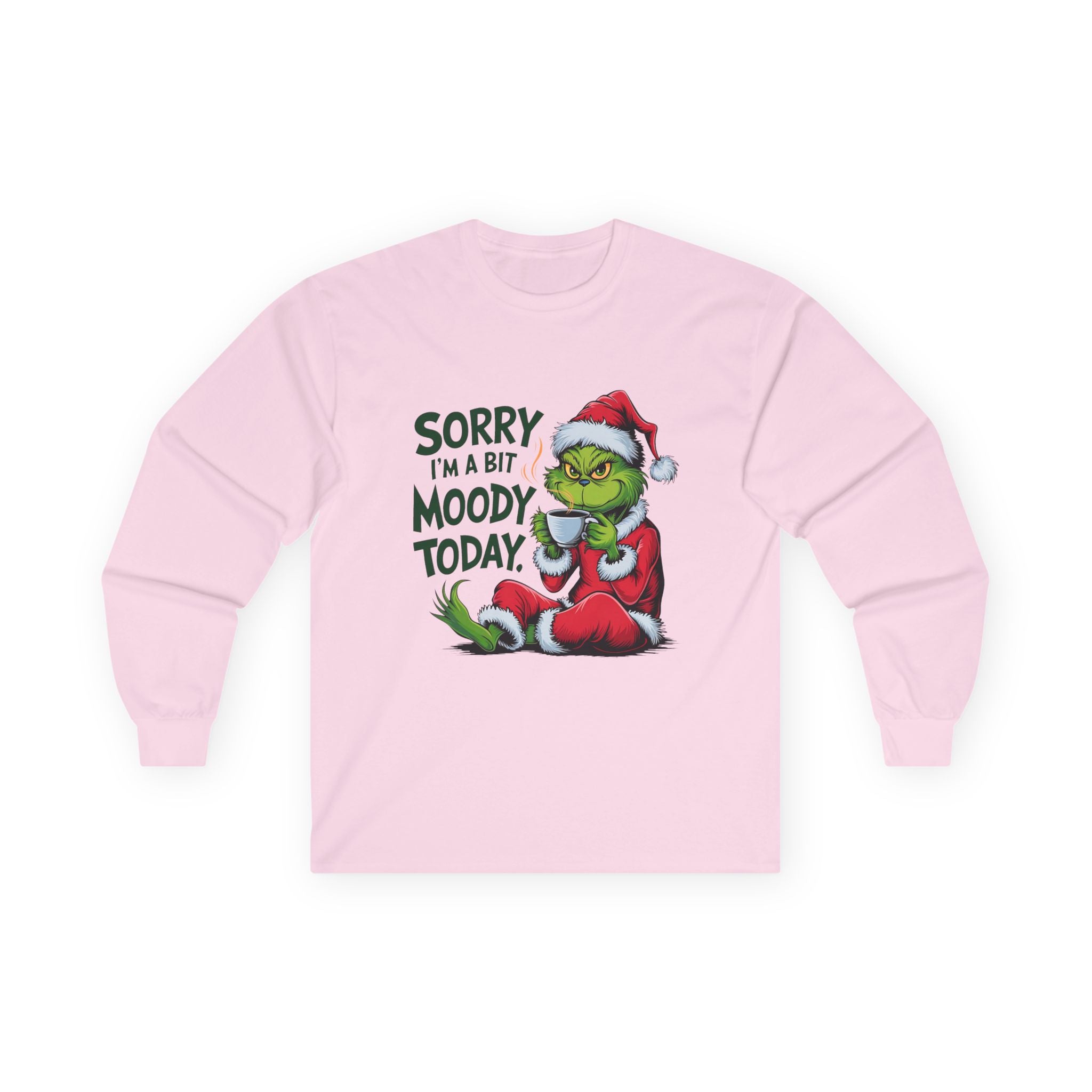 Moody Grinch Long Sleeve Tee - Unisex Humor Holiday T-Shirt
