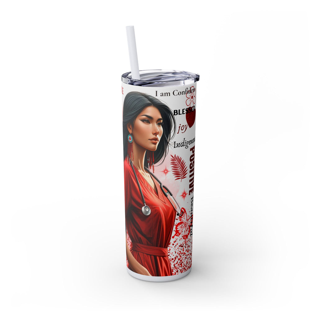 Native Nurse Skinny Tumbler with Straw - 20oz Inspirational Drinkware